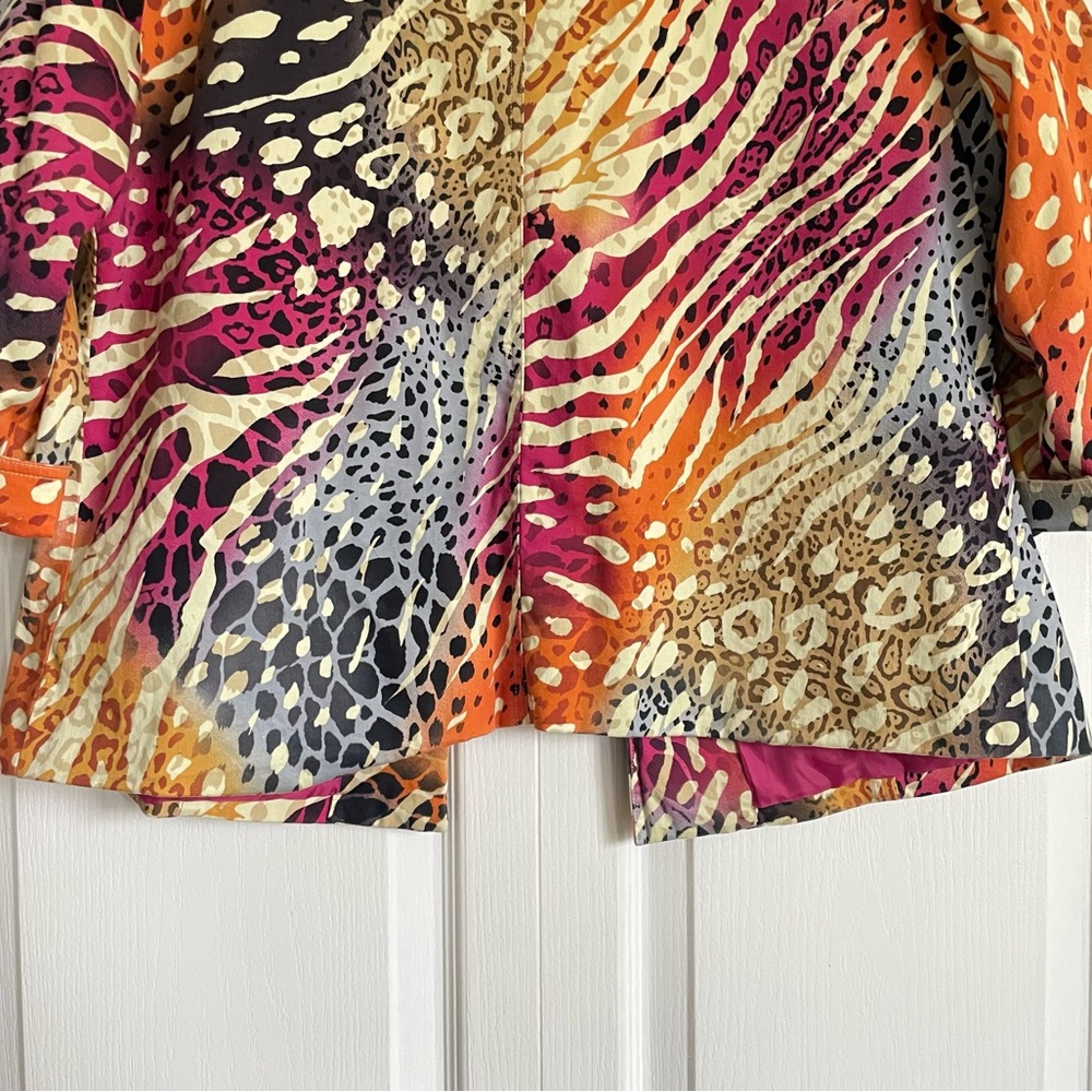 Patrick Christopher Women’s Vintage Rainbow Multicolor Zebra Print Blazer - 1X - Picture 8 of 10